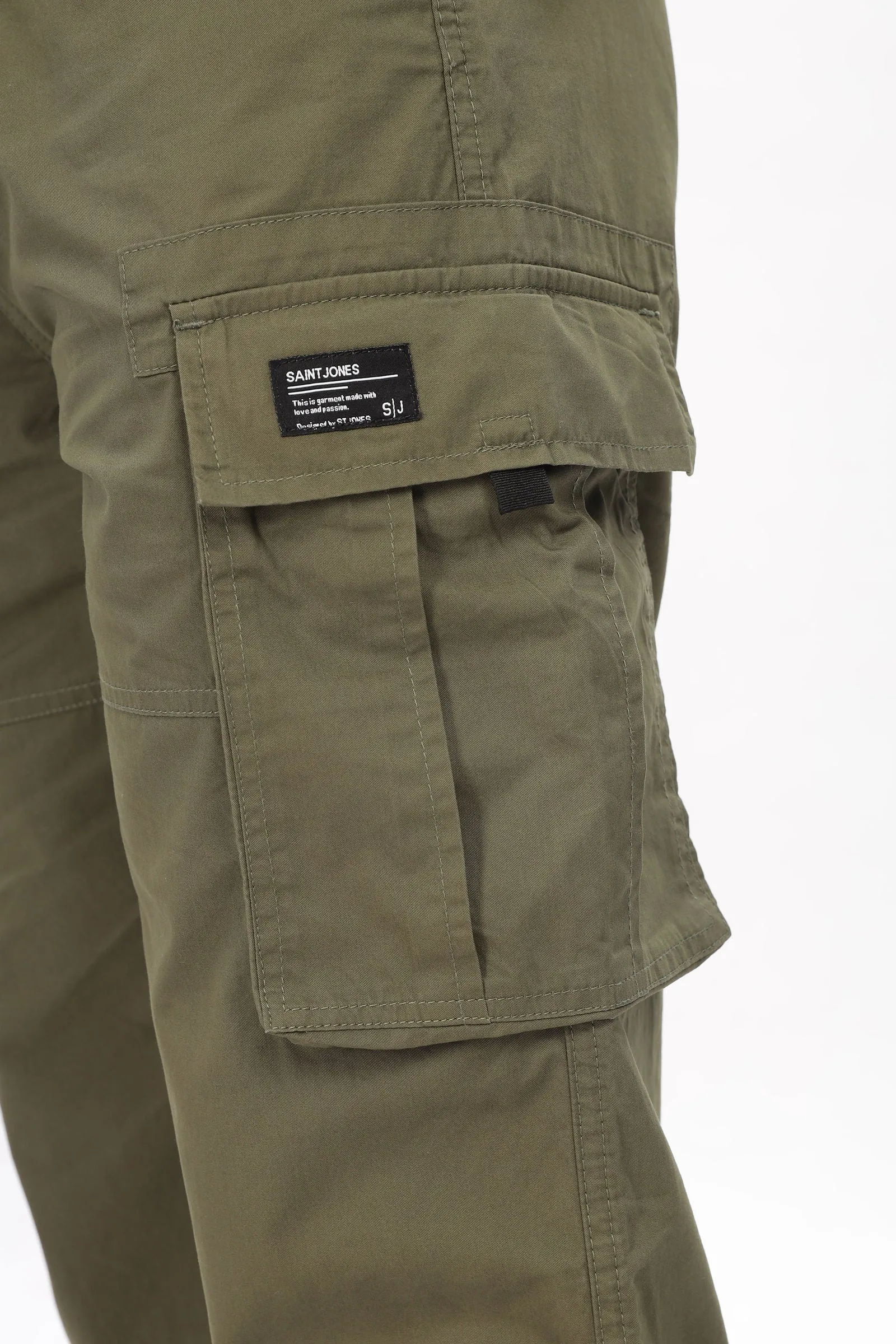 OLIVE STRAIGHT CARGO PANTS