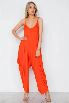 Orange Red Harem Loose Baggy Fit Jumpsuit / 2-2-2