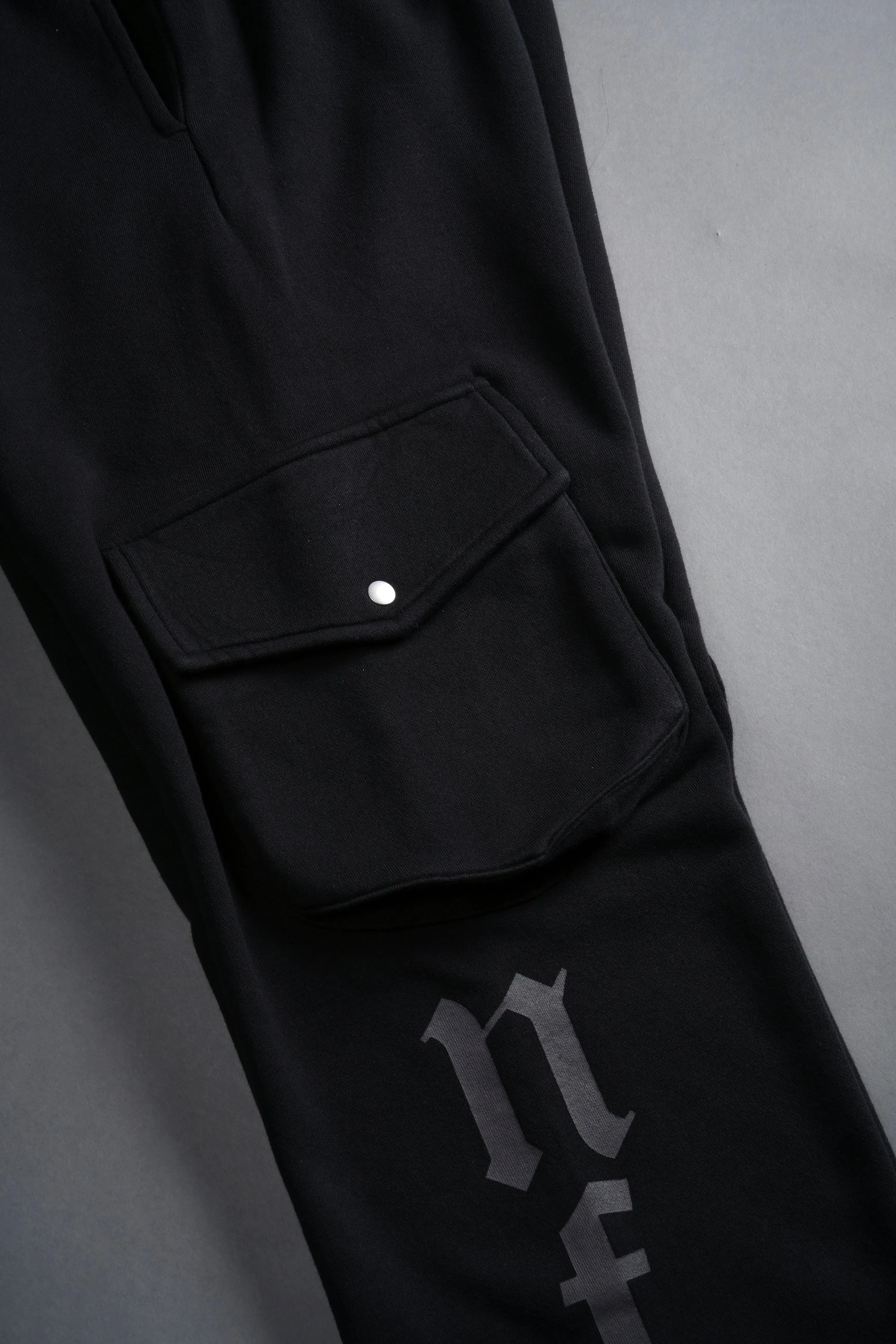 Our Mantra Bigelow Cargo Sweat Pants in Black