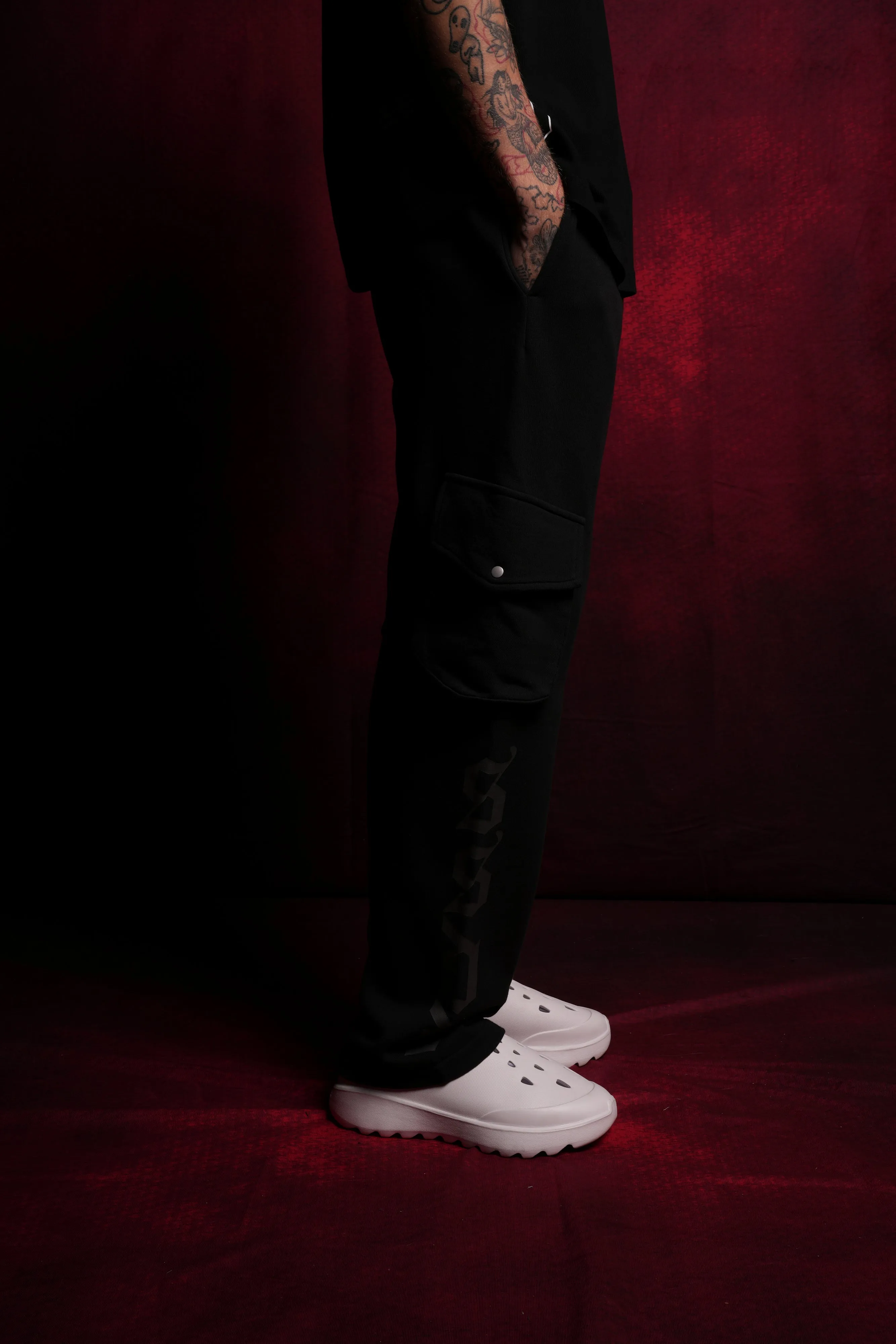 Our Mantra Bigelow Cargo Sweat Pants in Black