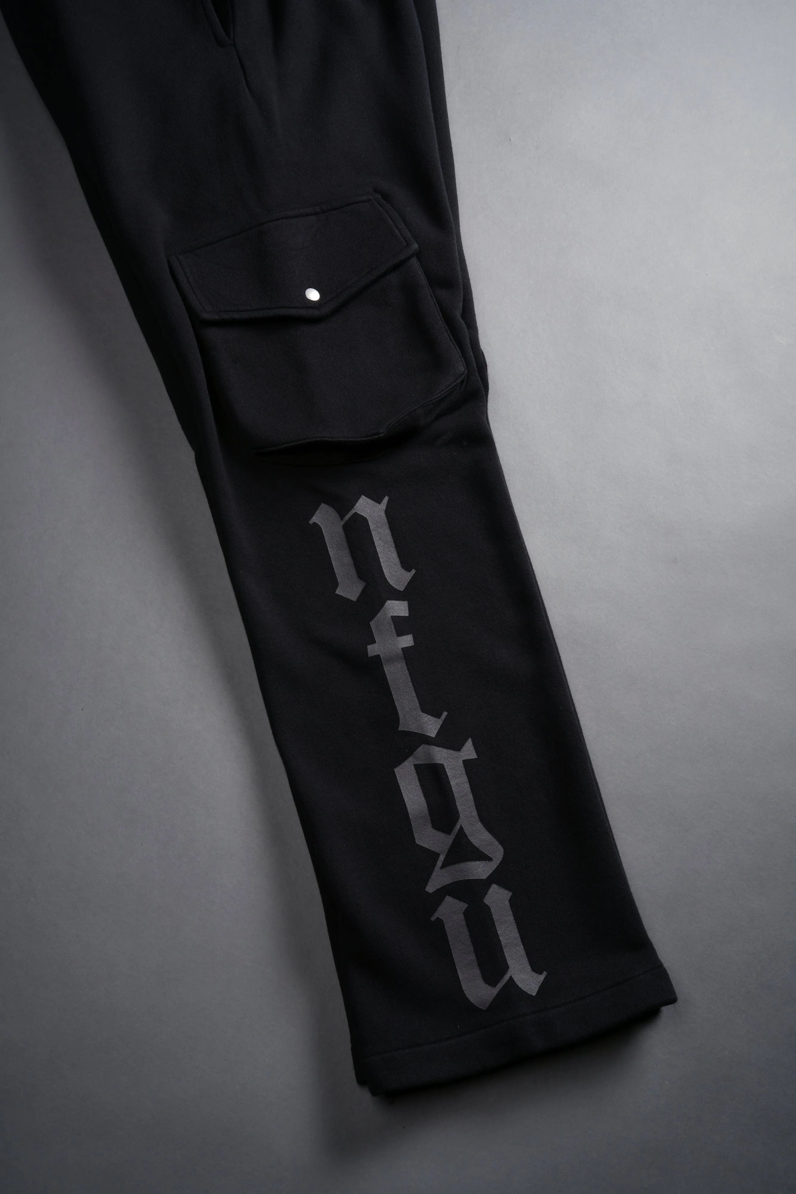 Our Mantra Bigelow Cargo Sweat Pants in Black