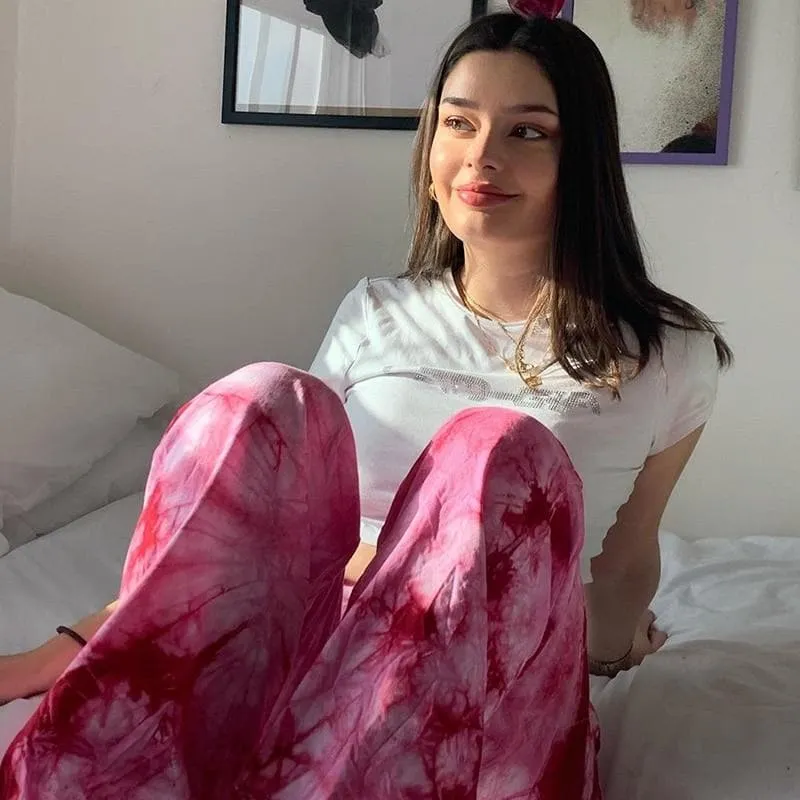 Pink Tie Dye Joggers