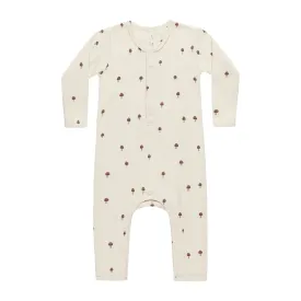 Quincy Mae Ribbed Baby Jumpsuit - Mushrooms