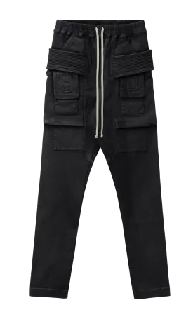 Rick Owens DRKSHDW 'Black' Creatch Cargo Waxed Pants
