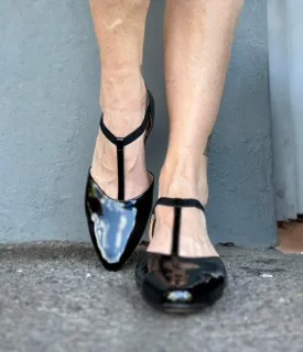 Saddie Sandal - Black Patent Leather