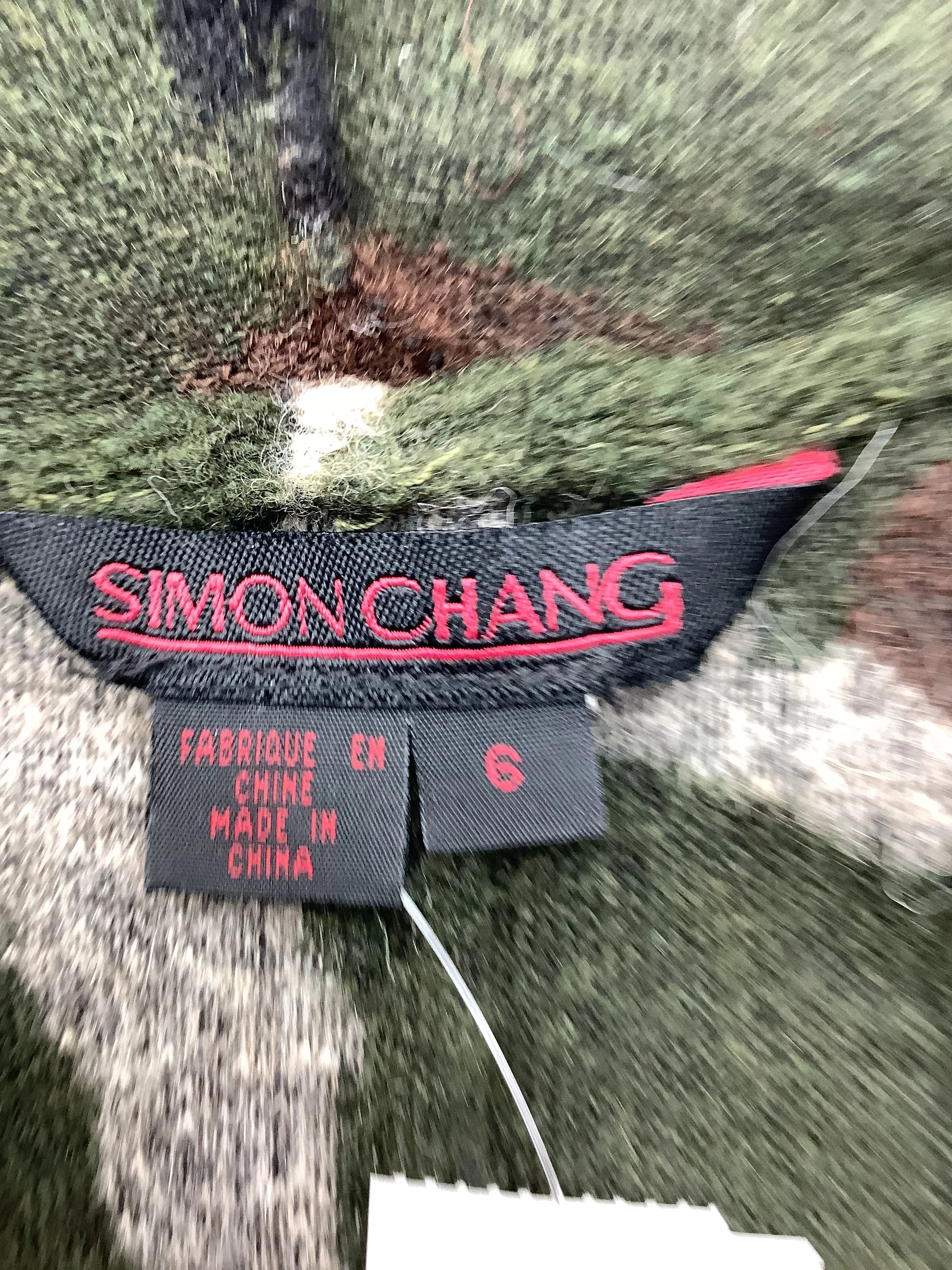 Simone Chang Womans Cardigan Open Front Camo Size: 6