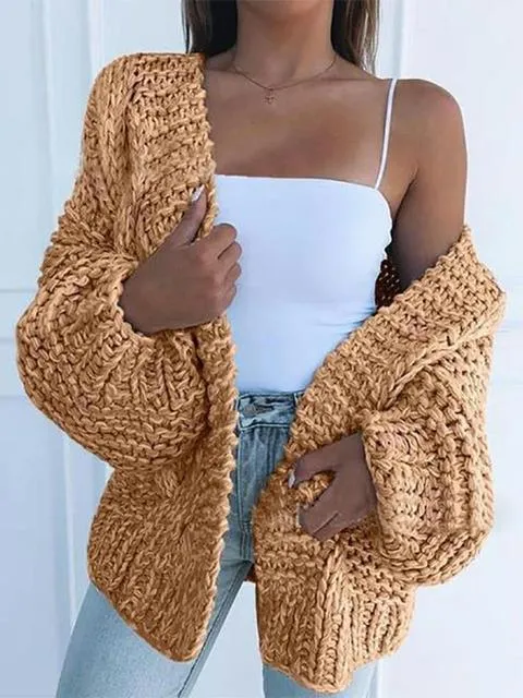 Solid Color Knitted Comfy Sweater Cardigan
