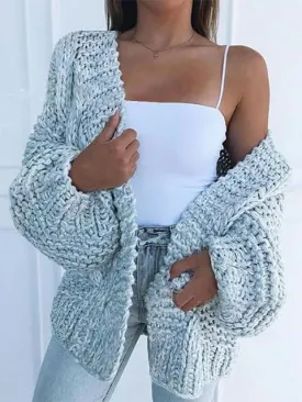 Solid Color Knitted Comfy Sweater Cardigan