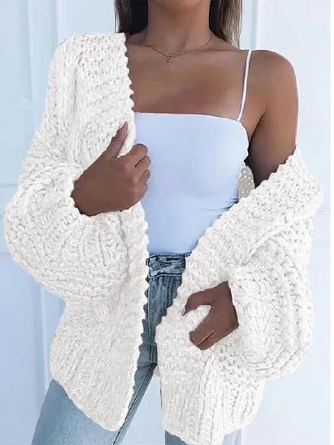 Solid Color Knitted Comfy Sweater Cardigan