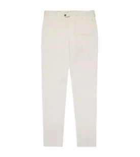 Trunk Welbeck Flat Front Cotton Trousers: Bone