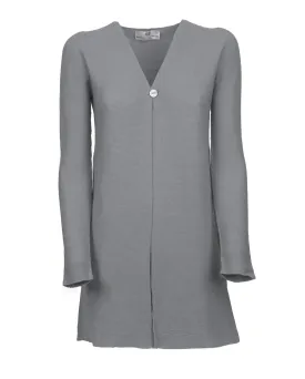 Women's Cashmere Links Stitch Duster Cardigan Melange Gray
