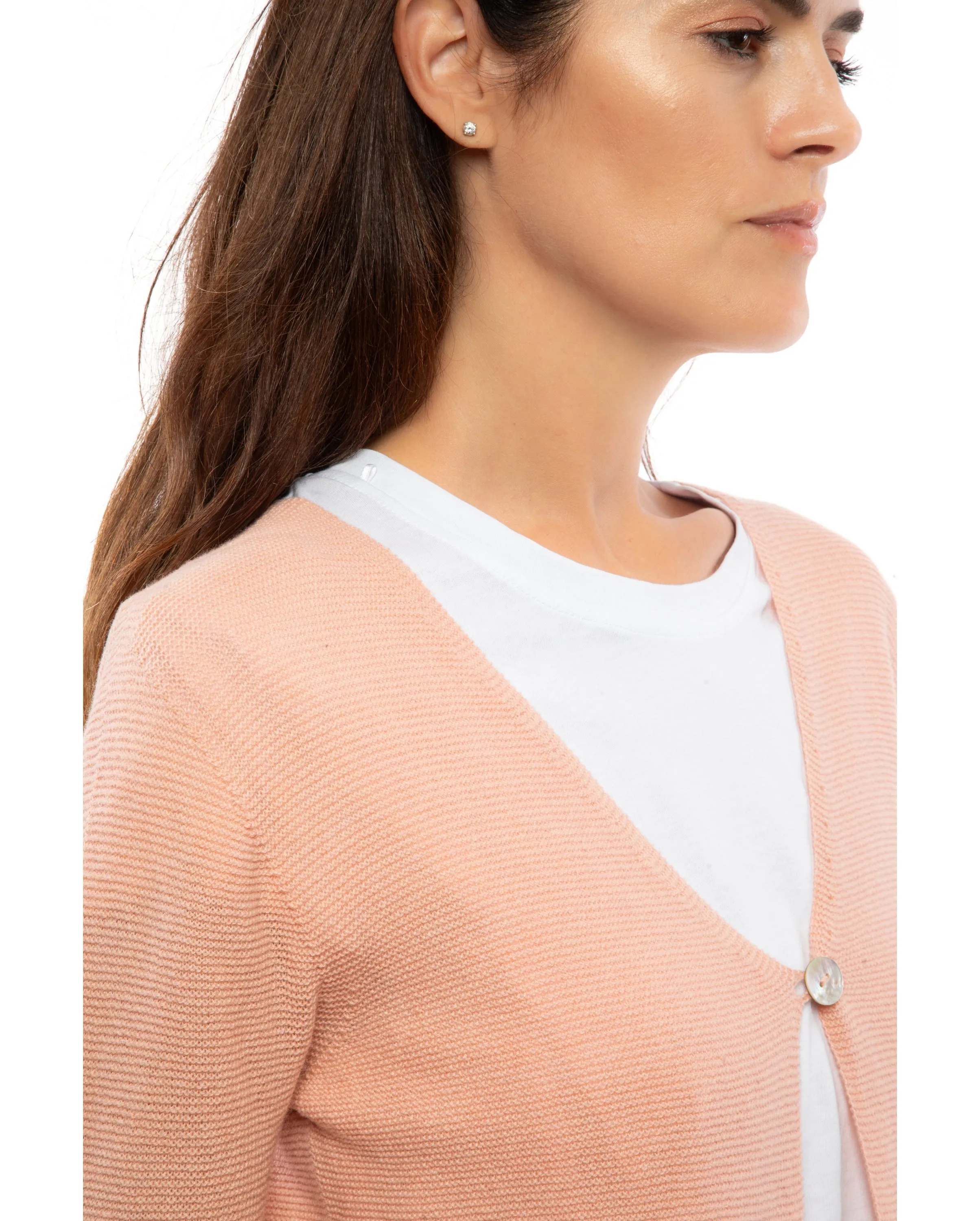 Women's Cashmere Links Stitch Duster Cardigan Melange Gray