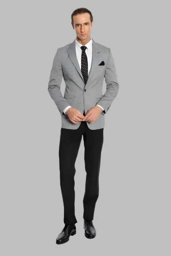 WSS Peak Lapel Slim-Fit Smoked Jacket  - Singen