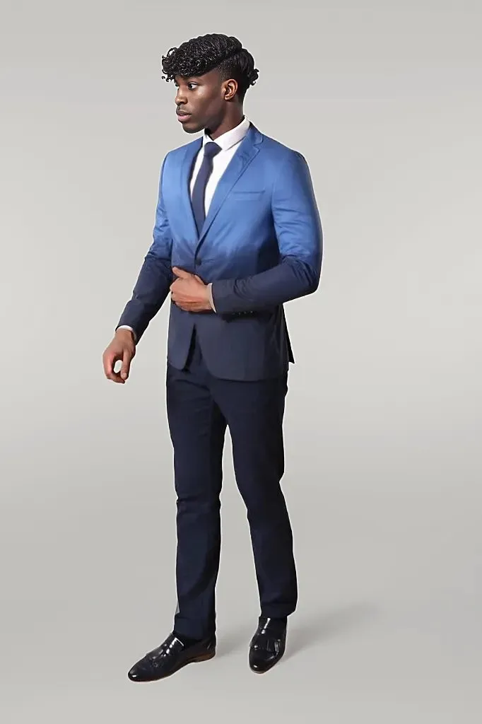 WSS Slim Fit Cotton Blue Blazer  - Singen